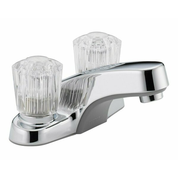 Delta Faucet Peerless Bathroom Faucet, 1.2 gpm, 2-Faucet Handle, Chrome Plated, Knob Handle, Standard Spout P240LF